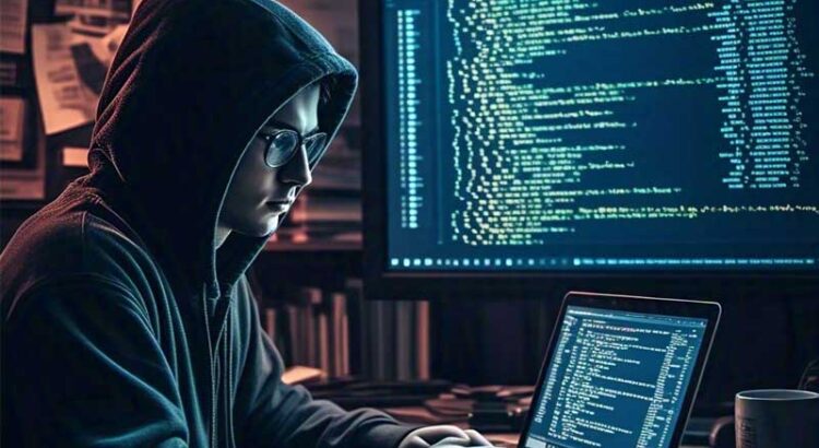 A hacker silhouette